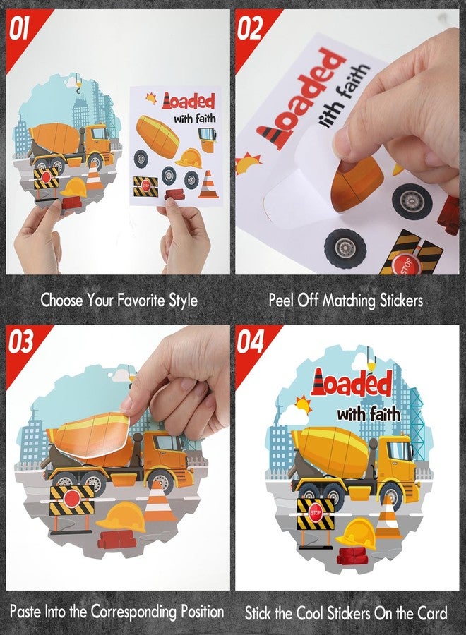 Resholder 30 Sets Christian Crafts Construction Vehicle Stickers Bulk DIY Religious Sunday School Jesus Bible VBS Craft Ornaments for Summer Back to School Gifts Transportation Car Truck Party Favors - Image 3